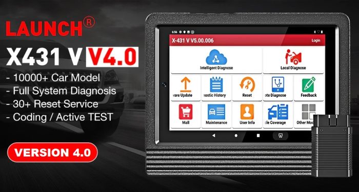 Launch X431 V V4.0 8inch Tablet Wifi / Bluetooth Full System Diagnostic Tool