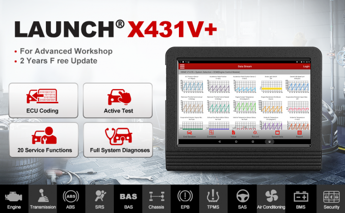 Launch X431 V+10Inch PRO 4 Full System Diagnostic Tool